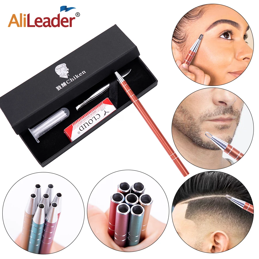 

Hair Razor Pen for Tattoo Trim Styling Face Eyebrow Shaping Engraved with 20 Blades DIY Tool for Eyebrows And Beards