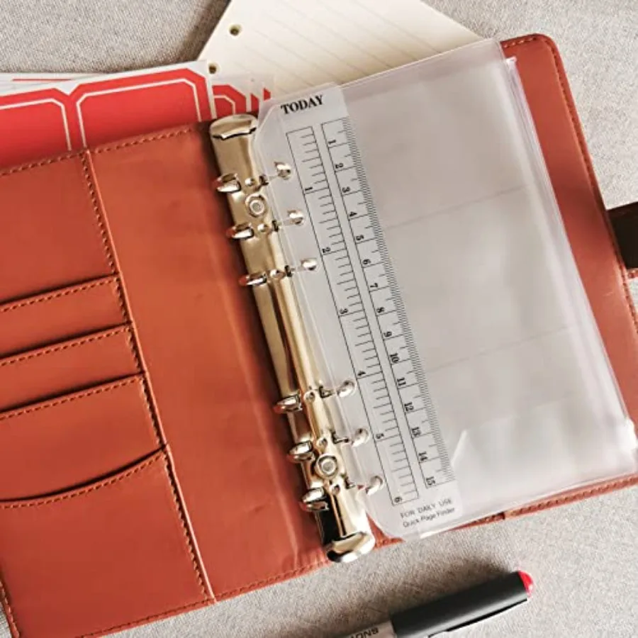 Refillable A6 Notebook Set with Cover 6 Hole Loose Leaf PU Binder Cover + 90 sheets 180 Pages of Lined Paper + 1pcs A6 Zipper B