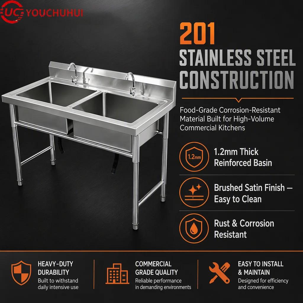 حوض مطبخ تجاري قائم بذاته مزدو - مراجعة Commercial Kitchen Backsplash وسعره