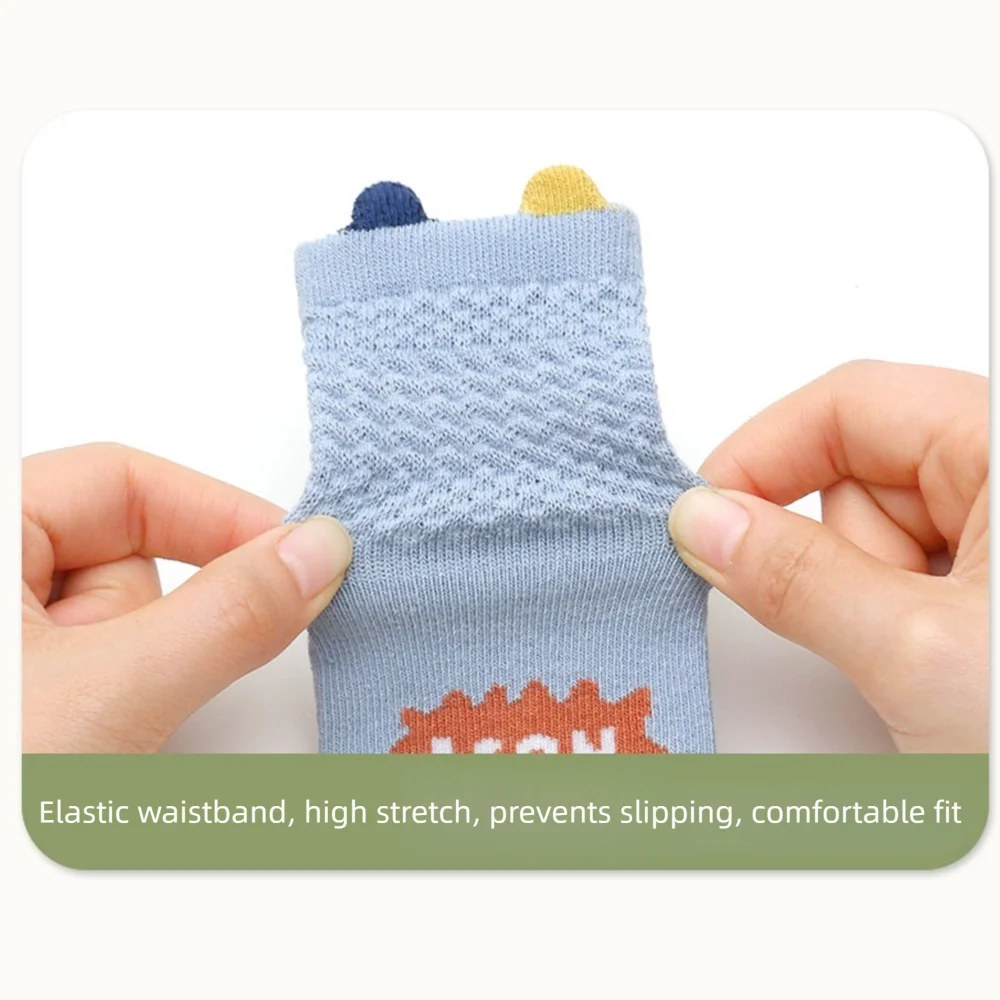 

Новые противоскользящие носки-тапочки, дышащие милые носки с ушками для малышей, удобные короткие носки