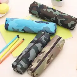 Boy Girl Camouflage Canvas School Supplies Pouch Purse Pencil Case Mini Bag School Pencil Case