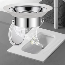 Squatting Pan Anti-smell Plug Stainless Steel Squat Toilet Deodorize Stopper Bathtub Anti-blocking Cover Bathroom Accessories