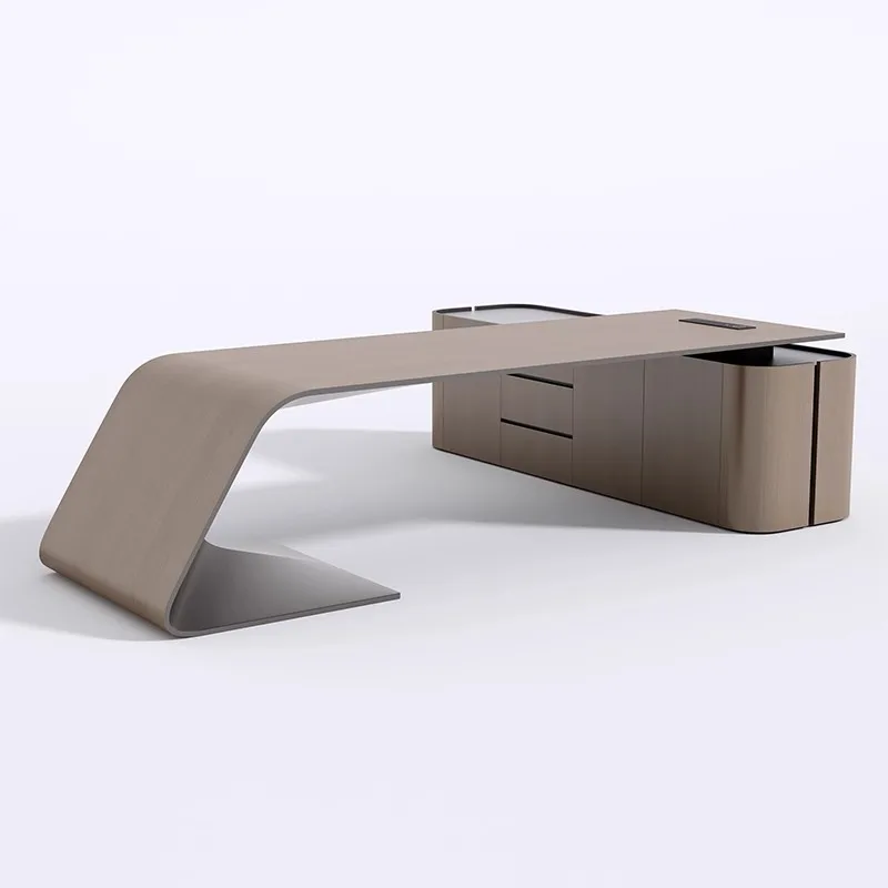 مكتب كمبيوتر حديث فاخر مع تصميم أنيق، إعداد ألعاب مكتبي منزلي مثالي، أثاث مكتب منظم Escritorio التنفيذي