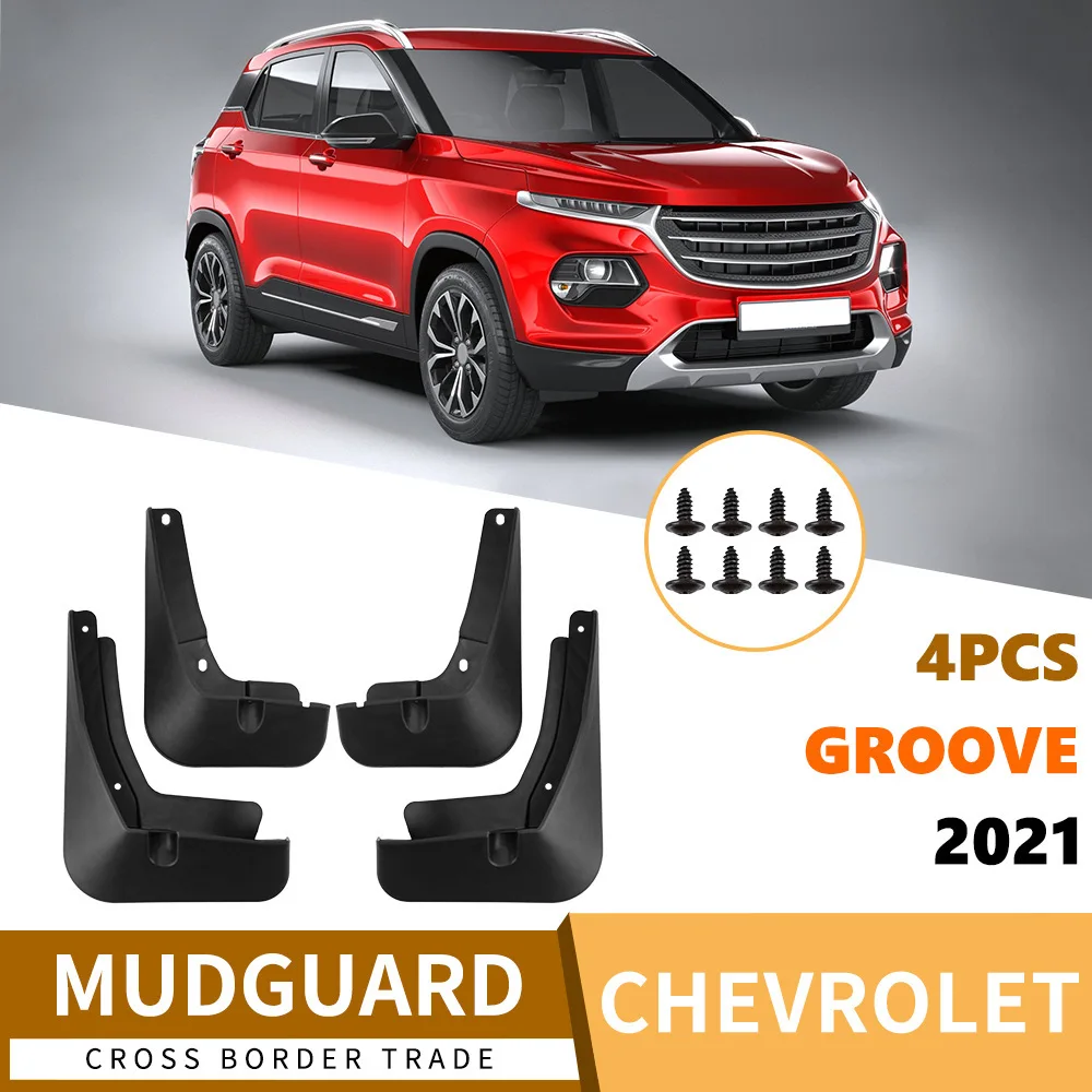 

For 2021-2025 Chevrolet Groove Front Rear Mud Flaps Mudguards Splash Guards ABS Plastic Accessories