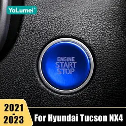 Car Engine Start Stop Push Button Cover Ignition Ring Decoration For Hyundai Tucson NX4 2021 2022 2023 Hybrid N Line Accessories