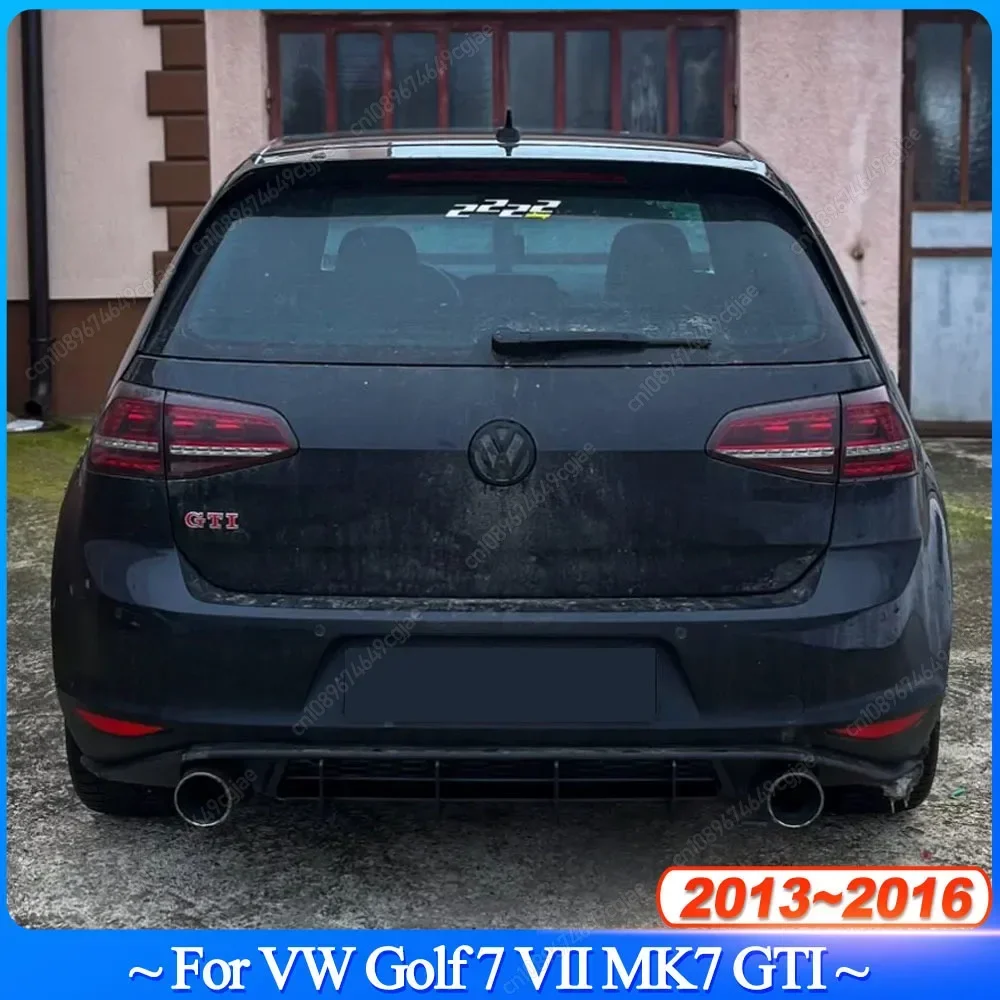 4 Fins For VW Volkswagen Golf 7 VII MK7 GTI 2013-2016 Car Rear Bumper Glossy Black Diffuser Rear Side Splitters Spoiler Lip ABS