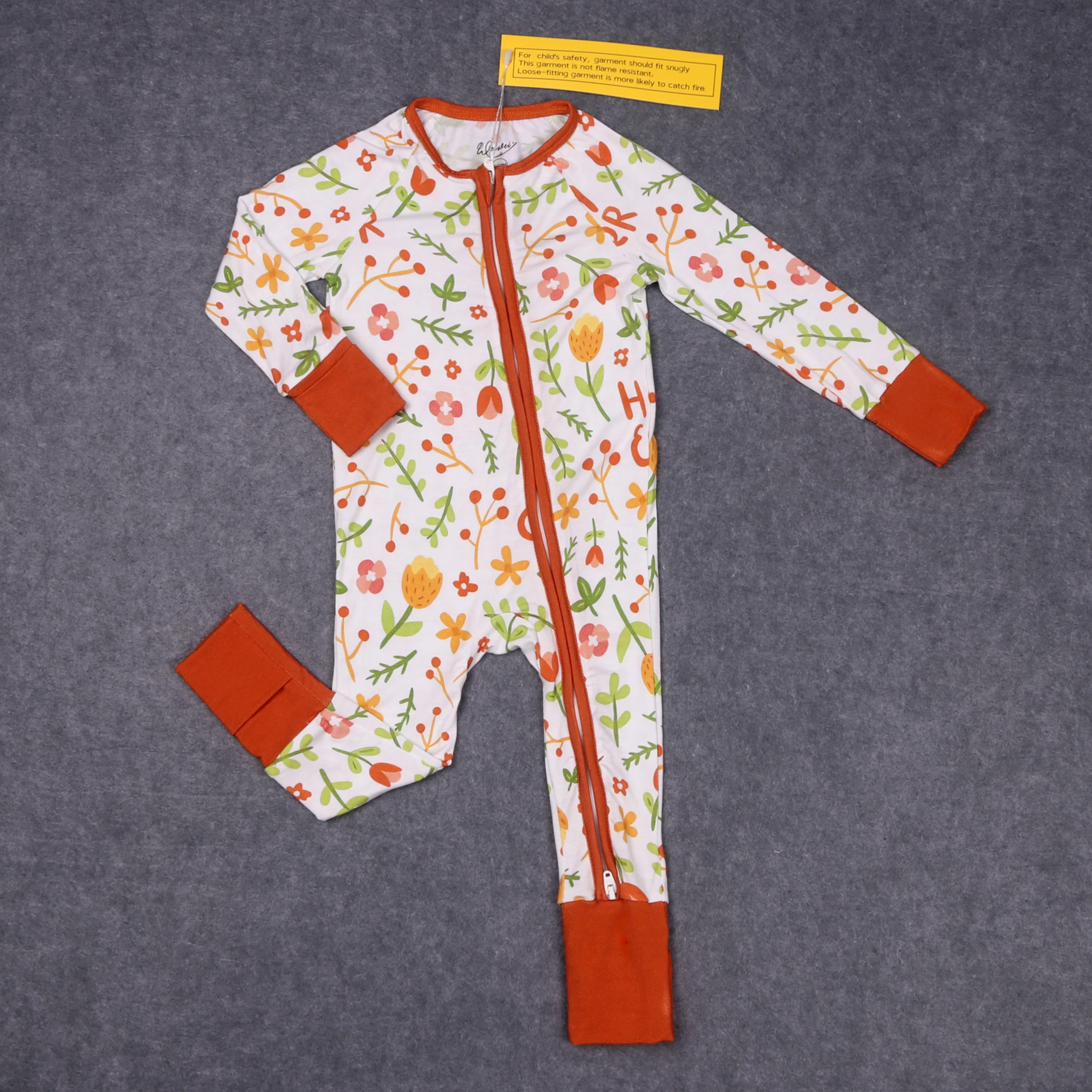 

Детская пасхальная бамбуковая футболка с длинными рукавами для девочек, комплект с круглым вырезом и цветочным узором, верхняя одежда и брюки, костюм, комбинезон для мальчика, пижама