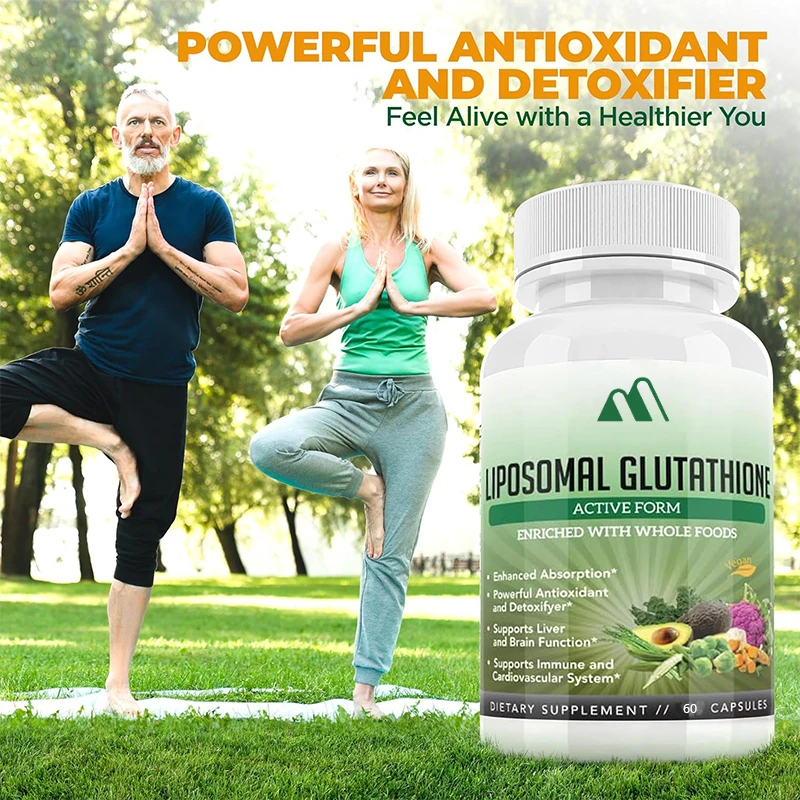 Liposomal Glutathione Supplement 500mg - Pure L Glutathione (GSH) Reduced - Active Form, Non GMO Phospholipid Complex