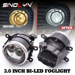 3 Inch Double Hyperboloid Bi LED Fog Lights For Honda Accord Civic/Renault/Mitsubishi/Subaru/Suzuki 3000K 6000K Spotlight Lenses
