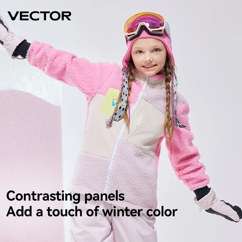 vector-kids-420g-fleece-jacket-contrast-color-warm-outdoor-ski-mid-layer