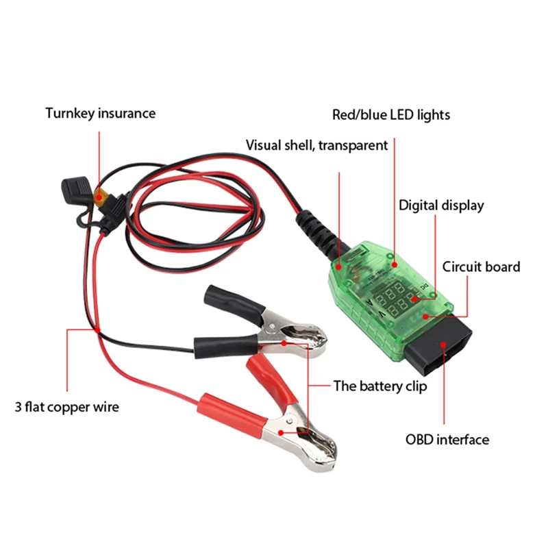 جهاز اختبار تشخيص أعطال بطارية السيارة ، أداة استبدال بطارية السيارة ، أجهزة كمبيوتر السيارة ، وحدة حماية الذاكرة ، أداة الكشف عن التسرب ، 12 فولت