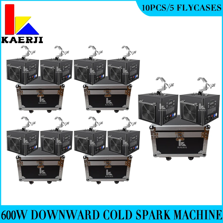 No Tax 5Flycases 10Pcs 600W Upside Down Hanging Spark Machines Stage Equipment for Wedding Stage Bar DJ Chrismas Equipment