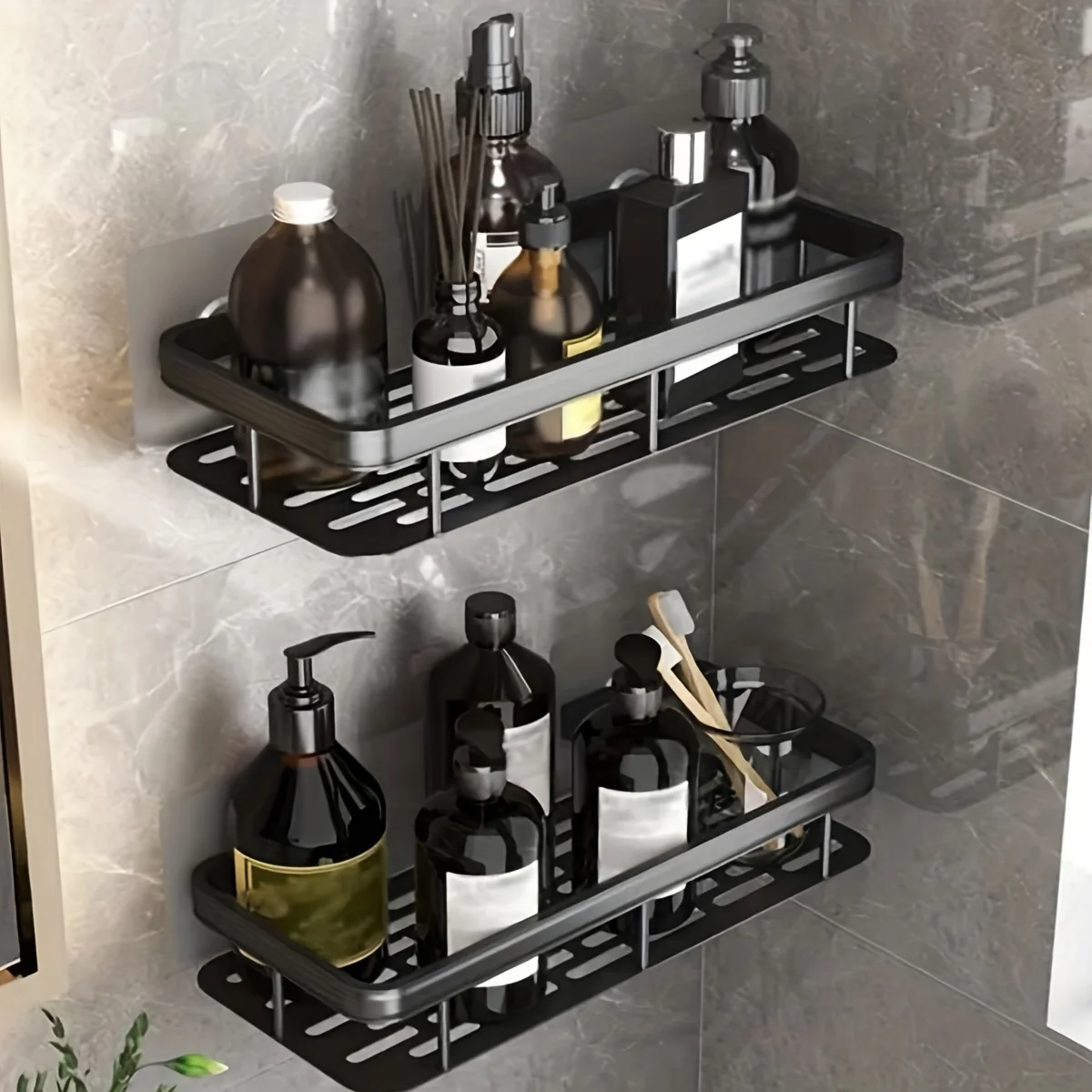 Shower Caddy Shelf, Bathroom Shower Rack, Stainless Steel Suction Cup Toilet Rack, Toilet Organizer Rack