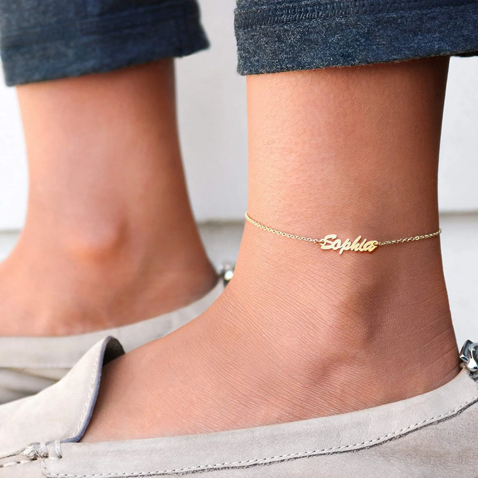 Custom Name Anklet Personalized  Name Foot Stainless Steel Chain Anklets For Women Girl's Jewerly