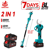 ONEVAN 2800W 45MM Brushless High Branch Scissor 2IN1 Cordless Tree Pruning Shear Garden Power Tool For Makita 18V Battery Pin