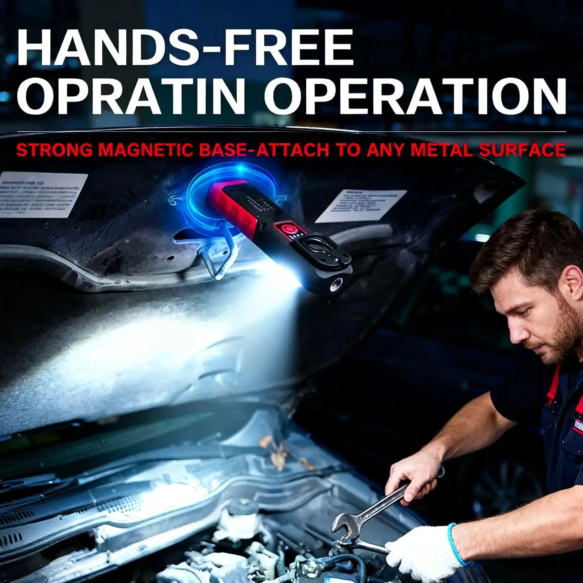 FUNAYA مصباح يدوي محمول أدوات تفصيل السيارة طلاء السيارات إنهاء مصباح مسح دوامة قبضة مغناطيسية متعددة أضواء العمل لإصلاح السيارات #3