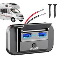12 Volt USB Outlet DC 12-24V QC3.0 PD3.0 Motorcycle USB Fast Charger 66W Quick Charger Socket Panel RV Phone Charger Outlet For
