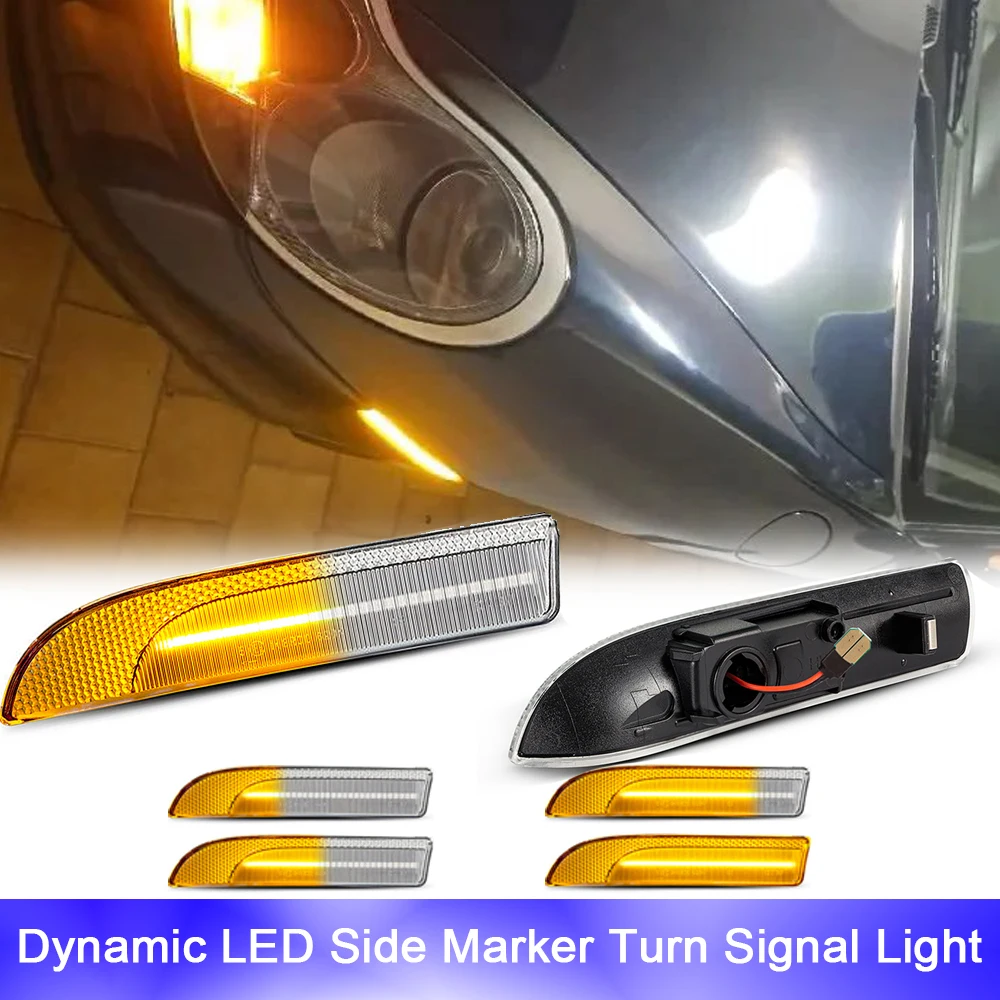 

LED Sequential Blinker Front Fender Side Marker Light Free Error For Porsche Panamera 970 Chassis G1 2009-2016 OEM#97063103402