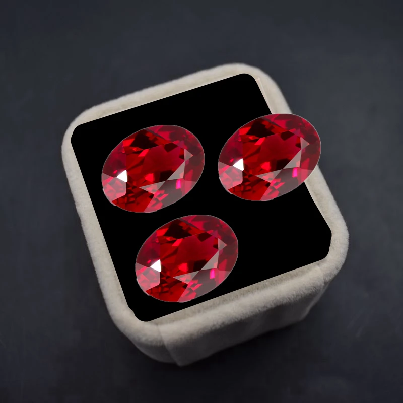 Natural Unheated Ruby Gem Oval Faceted Cut VVS Loose Gemstones for Jewelry Making/Collection/Gift/Mounting Loose Stone