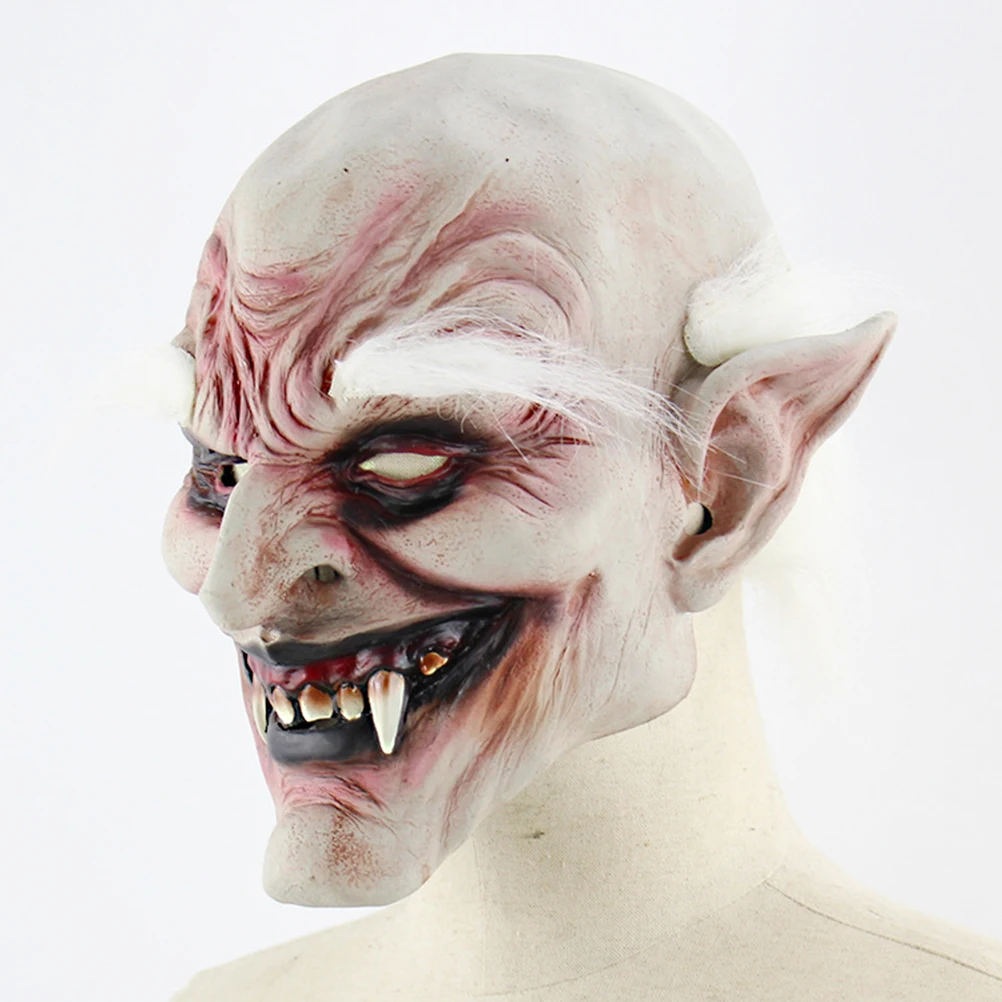 Maschera fantasma horror di Halloween Costume unico in lattice Accessorio per la bellezza del viso per feste Comodo avviso di allergia per adulti