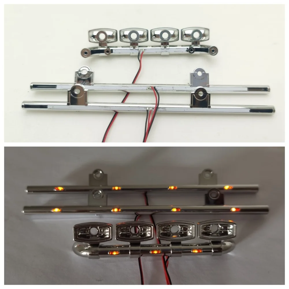 RC Controle Remoto Carros Elétricos Brinquedos, Lâmpada Lado LED, Frente Dome Light Bar, 1/14 Caminhão TAMIYA, Trator, Scania 770s, 56368, 1 Conjunto