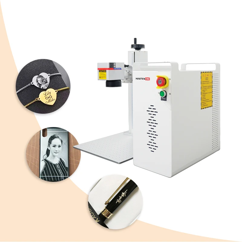 Good safety seal design 30W 50W 60W fiber laser marking machine gold and silver jewelry engraving and marking