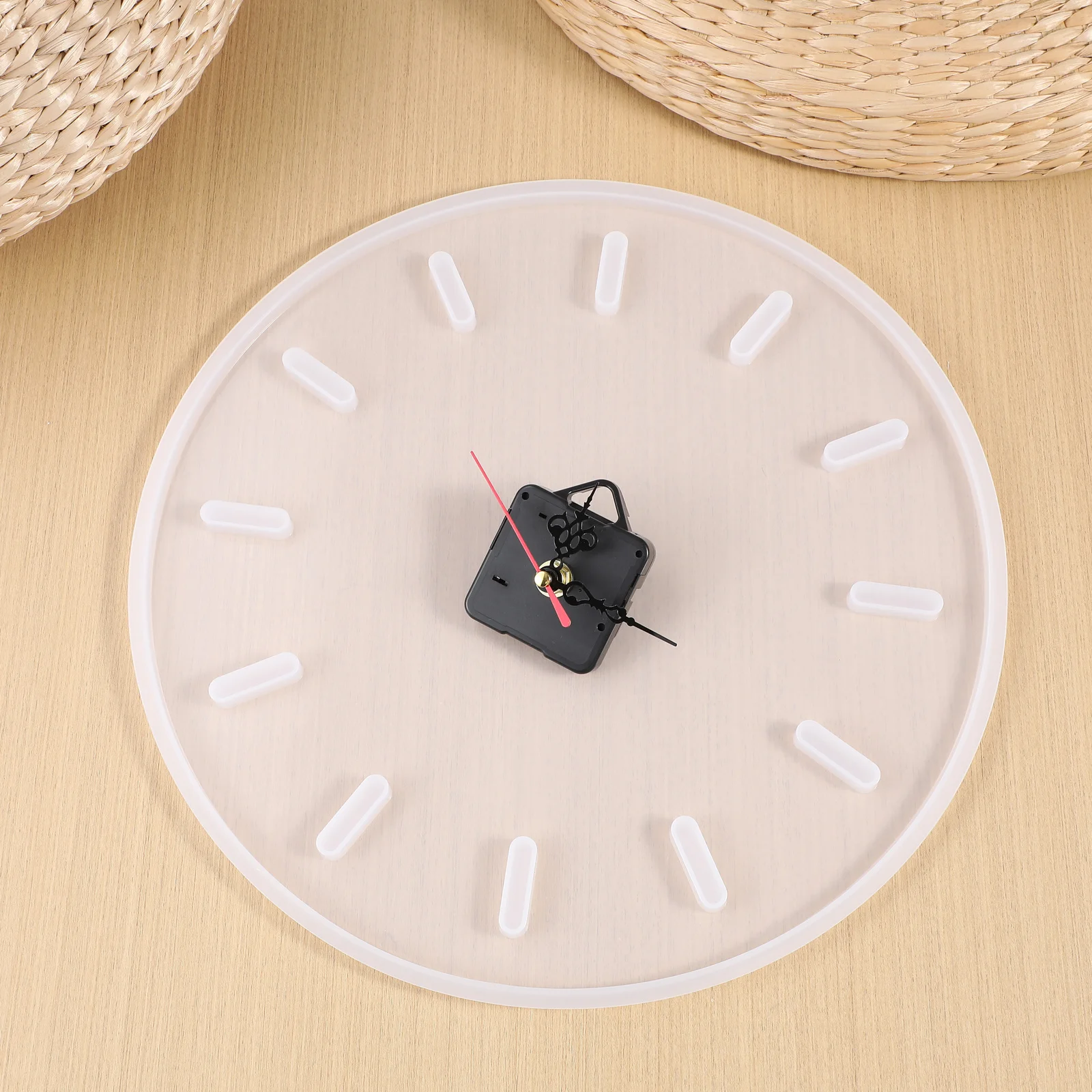 1 Set Of Wall Clock Silicone Mold Round Diy Clock Making Supply Non-Stick Craft Tool For Desktop Adornment Handmade Jewelry