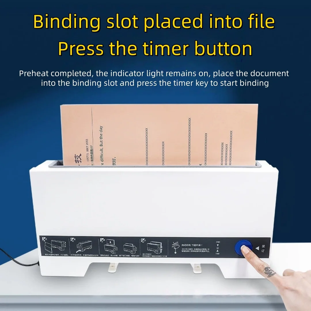 

A4 Office Hot Melt Binding Machine Small Automatic Gluing Home Binding Machine 4mm Thermal Fusion Cover For Document Finishing