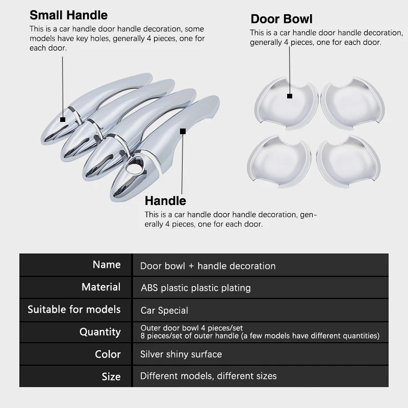 for Kia Forte K3 Cerato YD 2014 2015 2016 2017 2018 Chrome Door Handle Cover Car Accessories Stickers Rustproof Styling Catch
