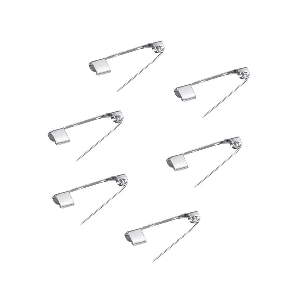 

50Pcs Silver Brooch Pin Safety Pin Alloy Back Clasp Bar Suitable for Sewing Fabric Craft DIY Jewelry Making Back Pins