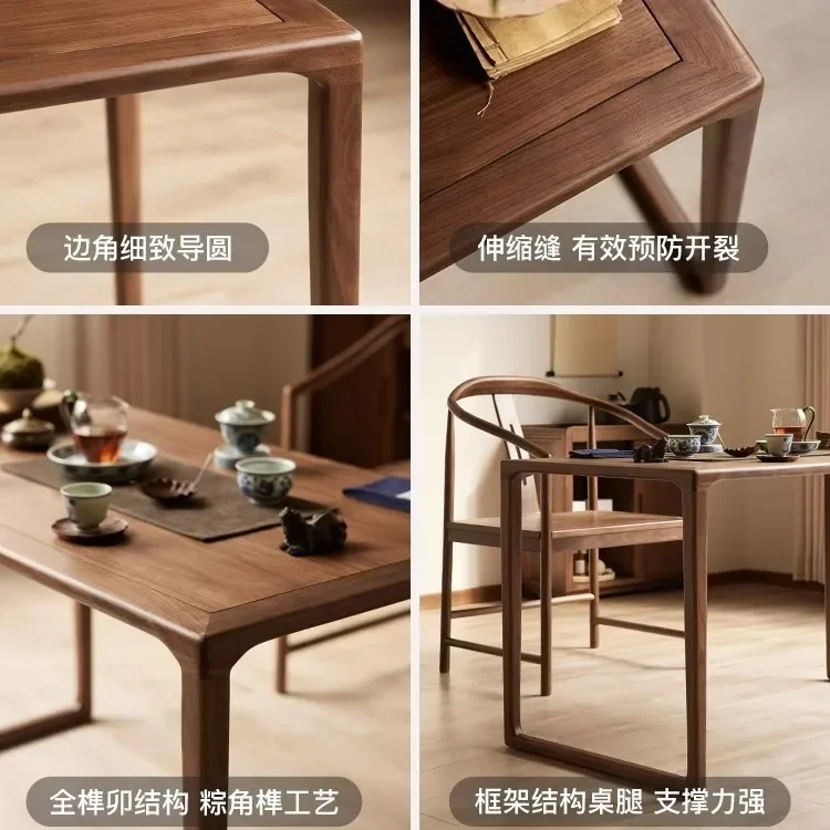 DSA  walnut tea table and chair combination new Chinese-style home balcony living room Kung Fu tea table small