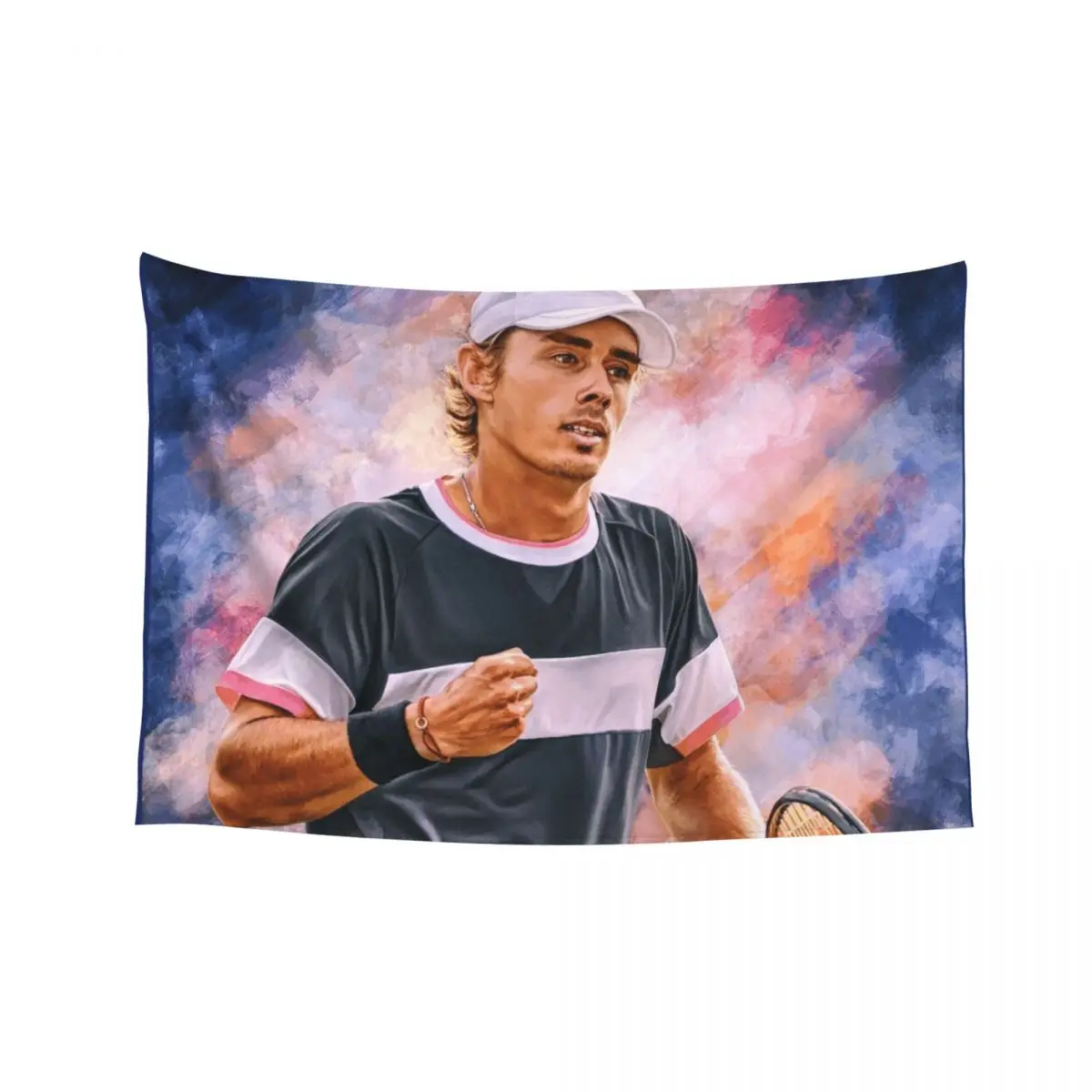 

Alex De Minaur come on gesture. London 2023. Digital artwork print wall poster illustration by Sam Brannan Tapestry
