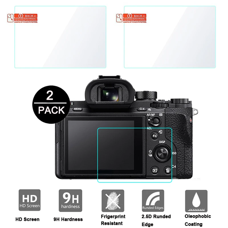 

2pcs Tempered Glass For Sony A7 IV A7II A7III A7S A7R A7R2 A7R3 A7R4 Clear Anti-Scratch Protective Film Screen Glass Protector