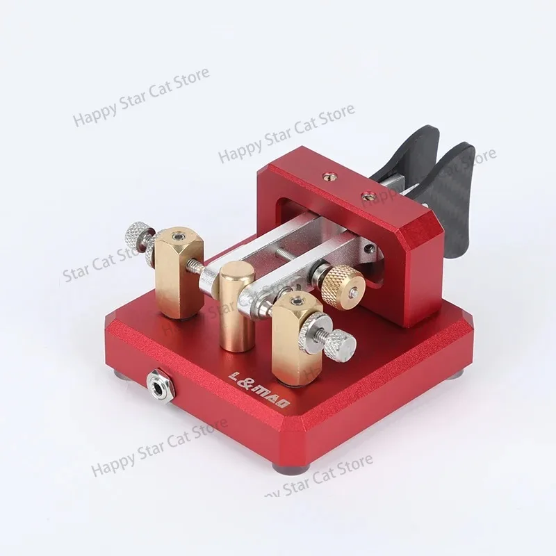 

Red CW Morse Key Dual-Paddle Telegraph Key Keyer For Radio Users Stainless Steel Brass Aluminum Alloy