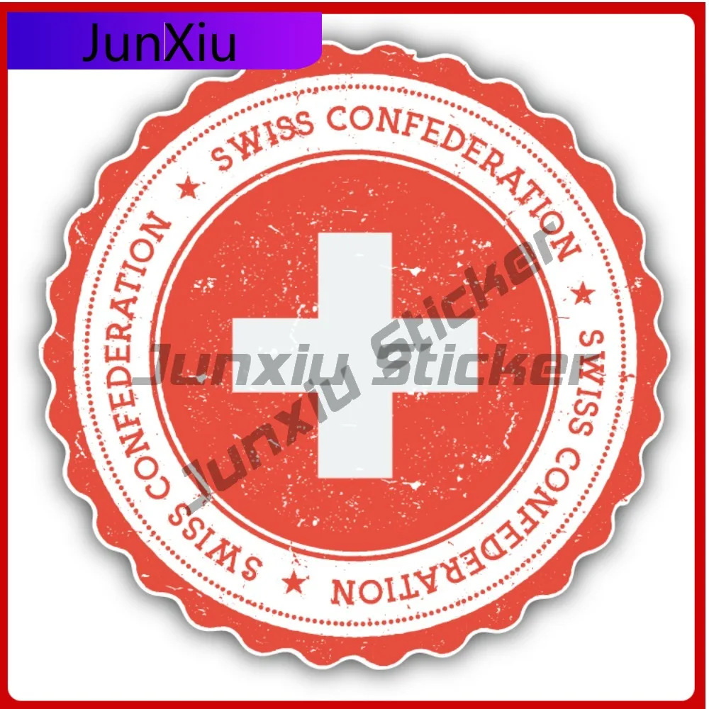 

Switzerland Flag Creative Sticker Stamp Car Decal Bumper Stickers Cool Style SUV Use For Helmet Side Car Sticker Accessories