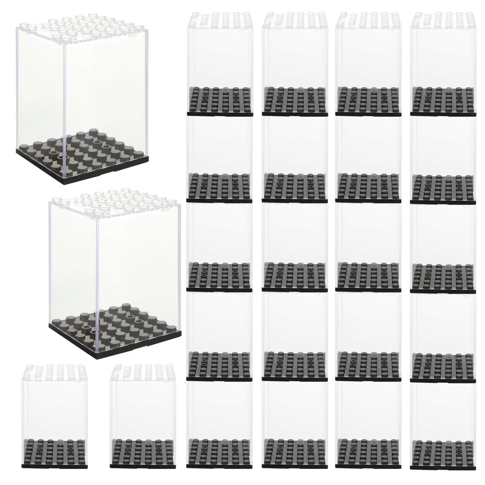 

Small Particle Building Block Display Case for LEGO Minifigure,Dustproof Acrylic Display Box for Figurines Doll Collectibles Toy