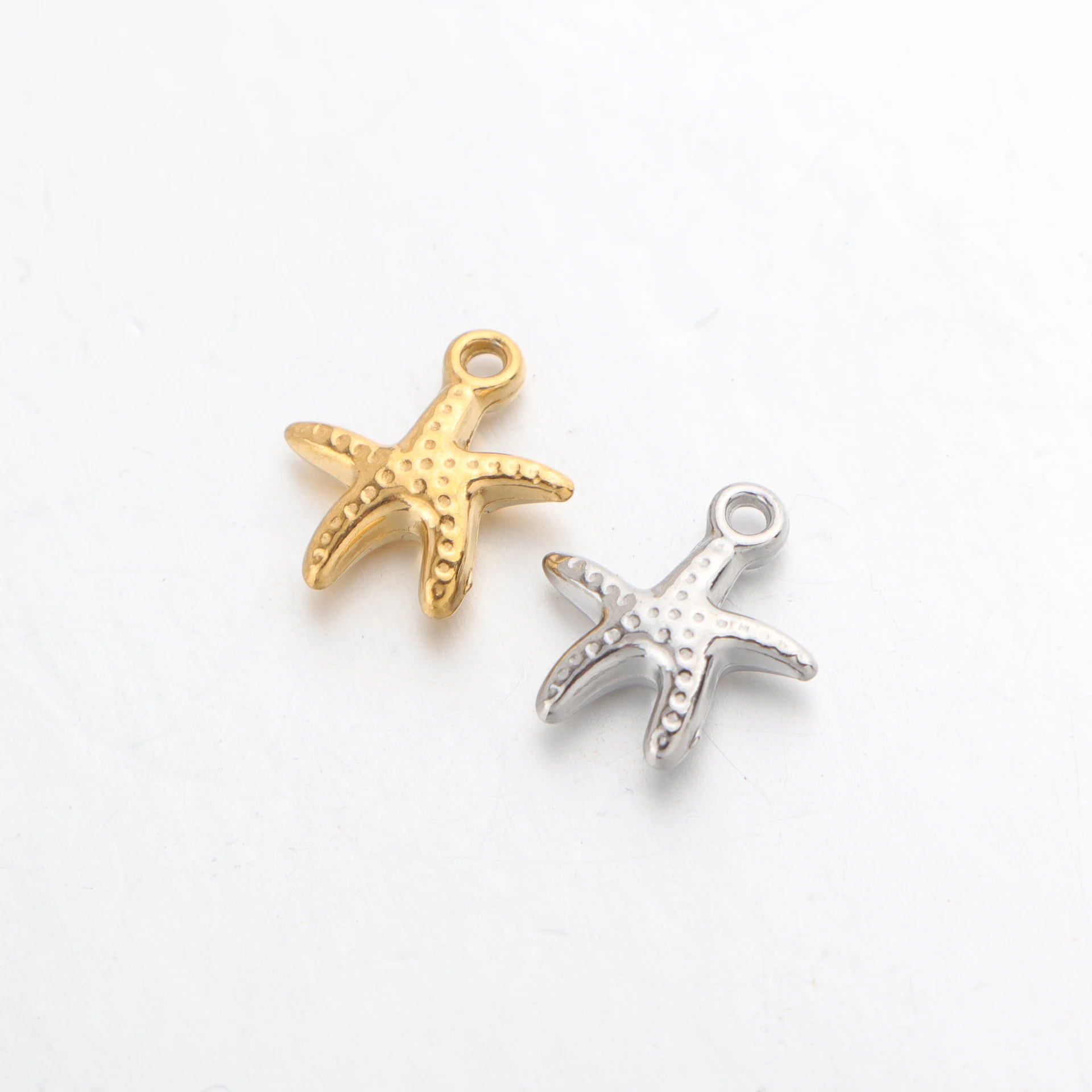 10pcs/lot Stainless Steel Turtle Starfish Fish Tropical Tree Anchor Tortoise Pepper Charms Mini Pendants for DIY Jewelry Making view 3
