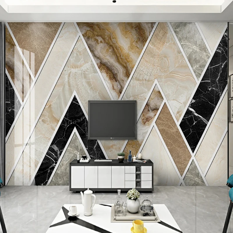 

Custom Photo Wallpaper Modern Retro Abstract Gold Geometry Murals Living Room Bedroom Background Wall Paper For Walls 3D Fresco