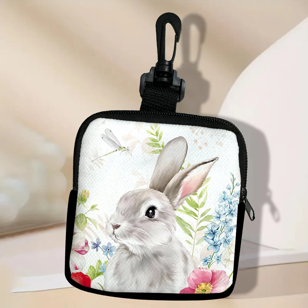Spring Bunny Fashion Coin Purses Women Wallet Small Credit Card Holder Key Money Bags for Ladies Purse Zipper Pouch 3.3