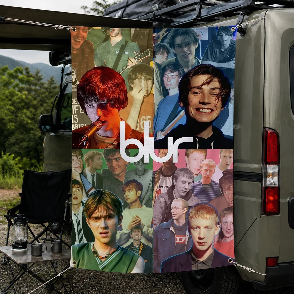 B-Blur Rock Badn Outdoor Flag for Home Camping Party Club Decor Garden Yard Wall Hanging Banner