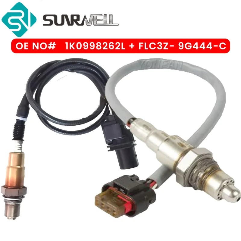 2PCS Air Fuel Ratio Oxygen Sensor 1K0998262L FLC3Z-9G444-C Up&Downstream For Ford AUDI VW Golf Jetta SEAT Altea SKODA Octavia