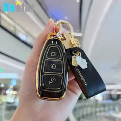 TPU Car Key Case For Ford Puma Grand C Max Focus Mondeo Kuga Fiesta Ecosport Transit Kuga TPU Remote Key Case