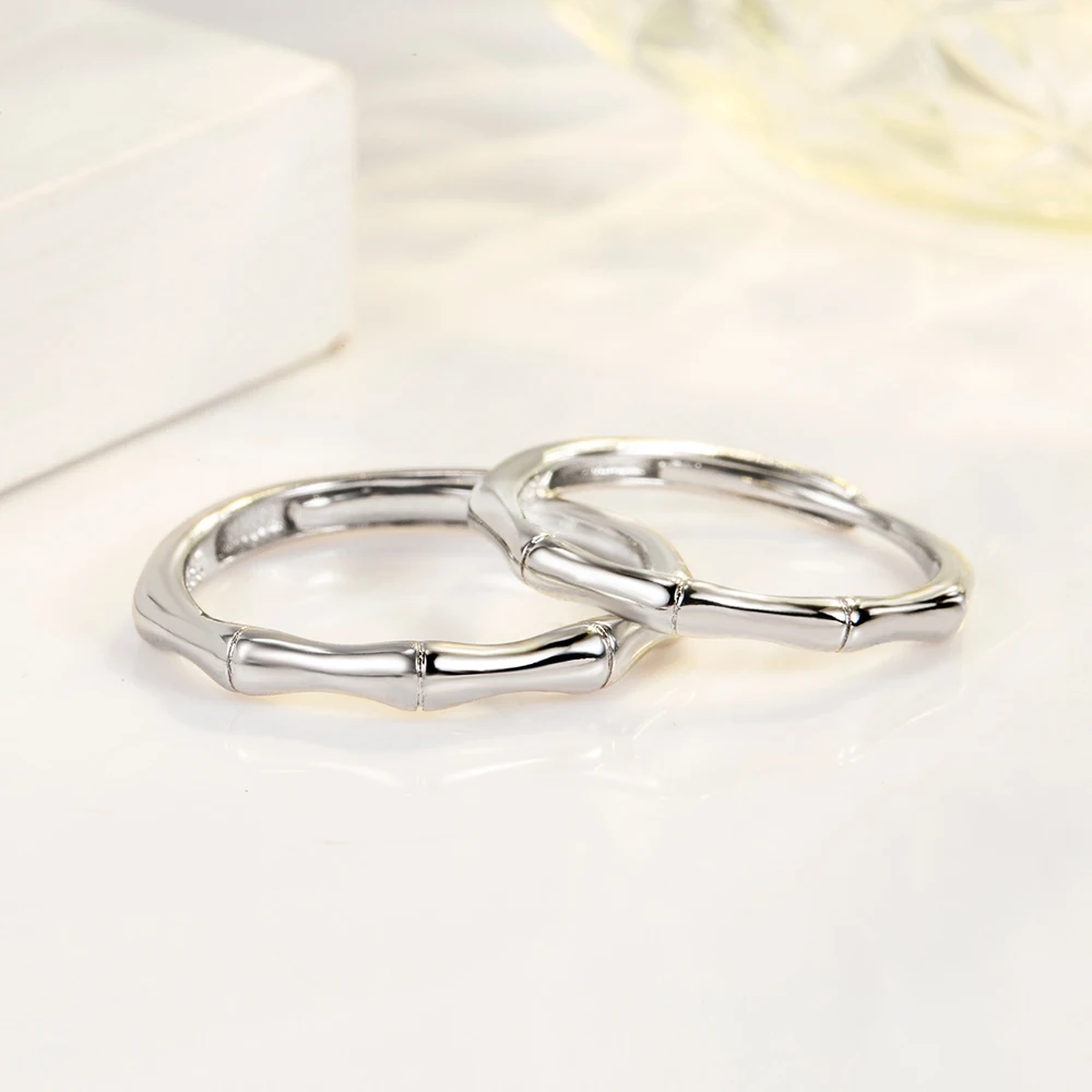 925 Sterling Silver New Woman's High Quality Fashion Jewelry Bamboo Joint Couple Ring For Men XY0335