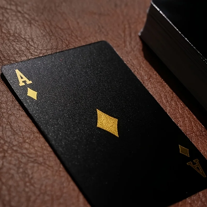 

Black Gold Waterproof Playing Cards, Classic Poker Deck for Game Night