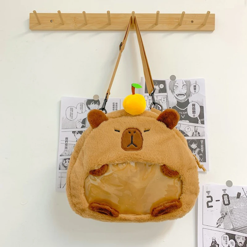 Capybara Backpack Adjustable Shoulder Strap Adorable Casual Bag Creative Plush Backpack For Travel Shopping