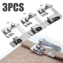 3Pcs/Set Home Sewing Machine Foot Presser Rolled Hem Feet for Brother Singer