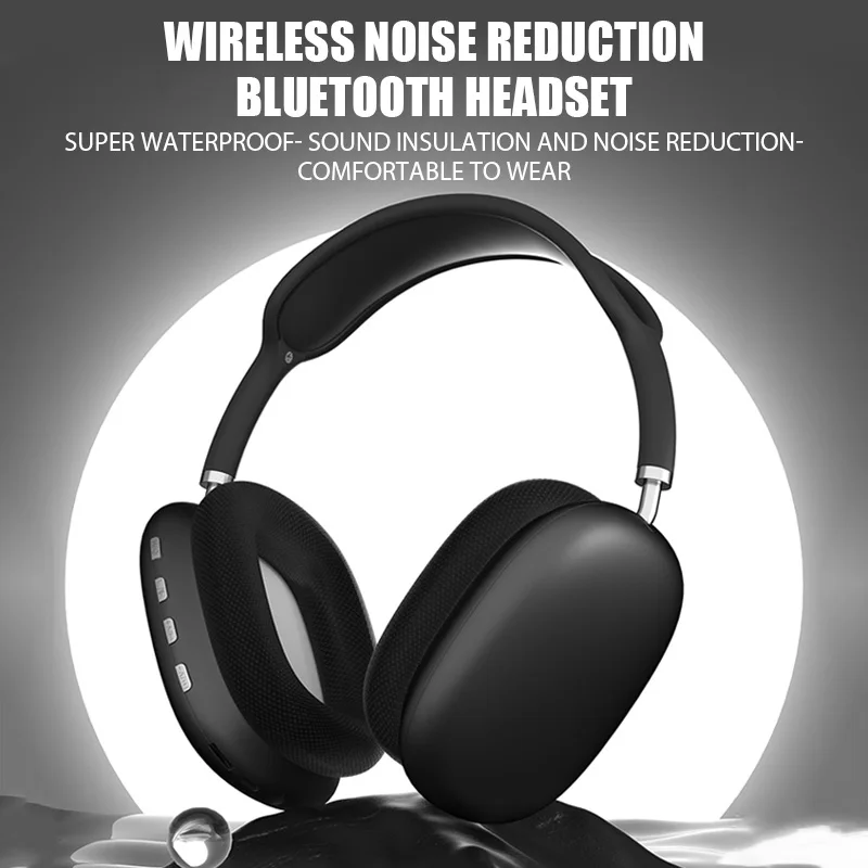 New P9 Wireless Bluetooth Headphones Noise Cancelling with Microphone Pods Over Ear Sports Gaming Headset for Apple iPhone image 2