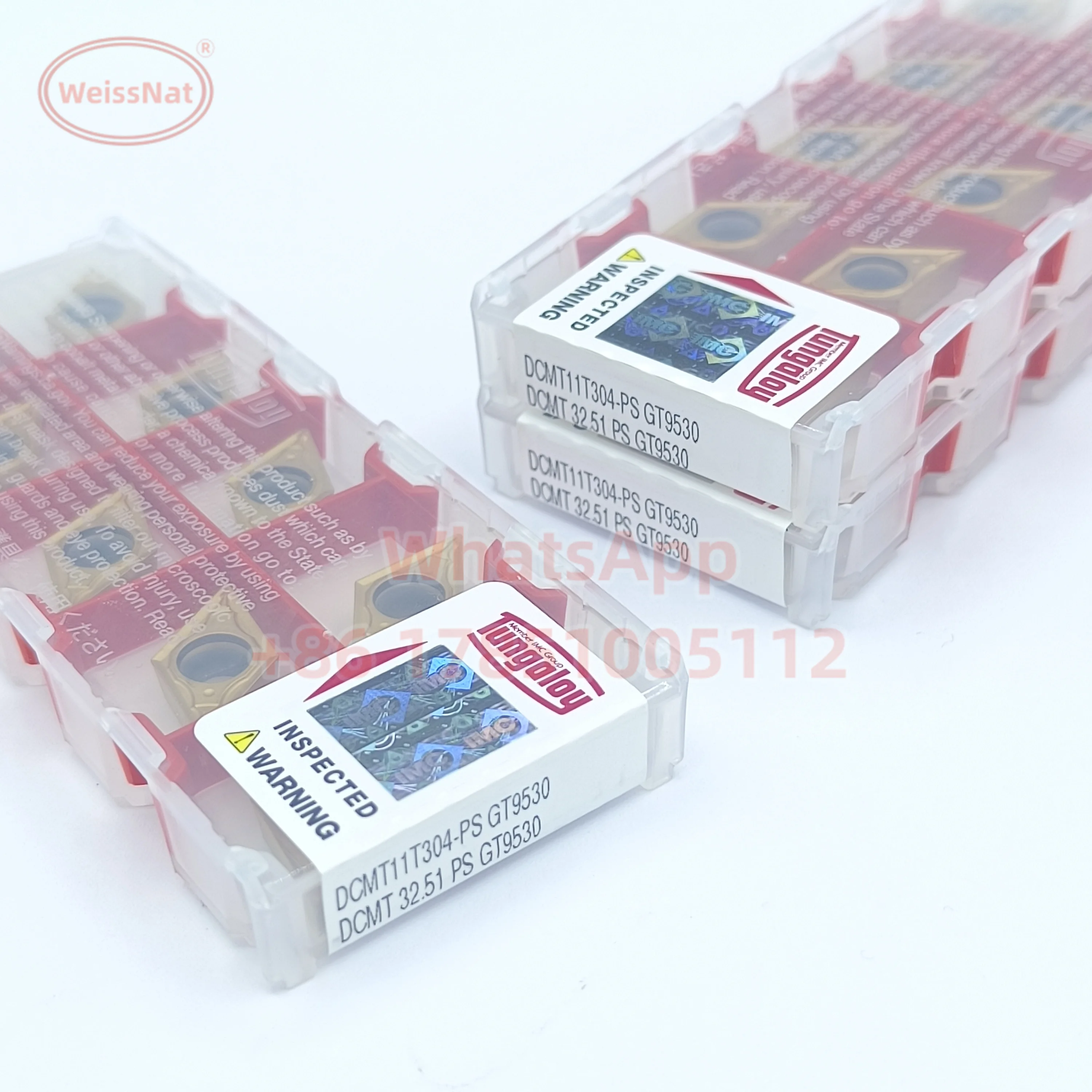 Inserção do Carboneto de Tungaloy Dcmt070202 Dcmt070204 Dcmt11t302 Dcmt11t304 Dcmt070208 Dcmt11t308 Ah725 Ah8015 Ns9530