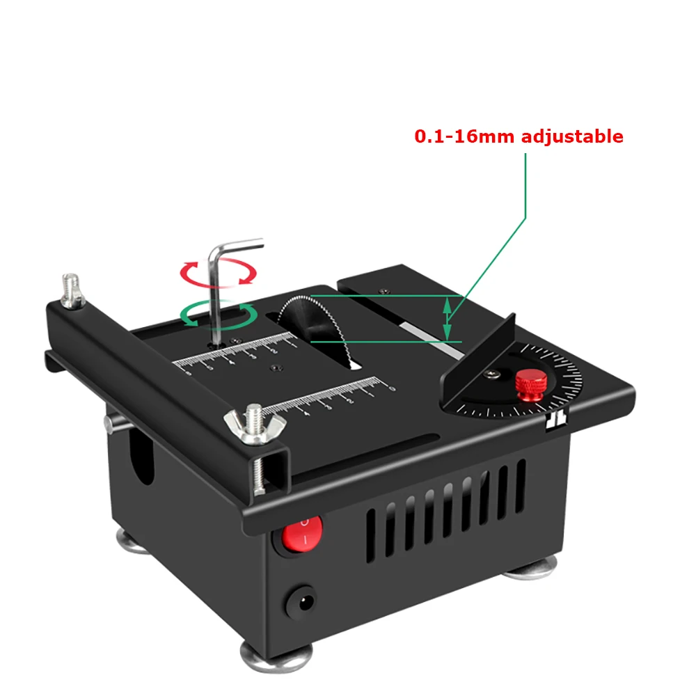 Sega da tavolo piccola da tavolo con batteria al litio per uso domestico fai-da-te, tagliatrice modello di precisione in plastica per la lavorazione del legno