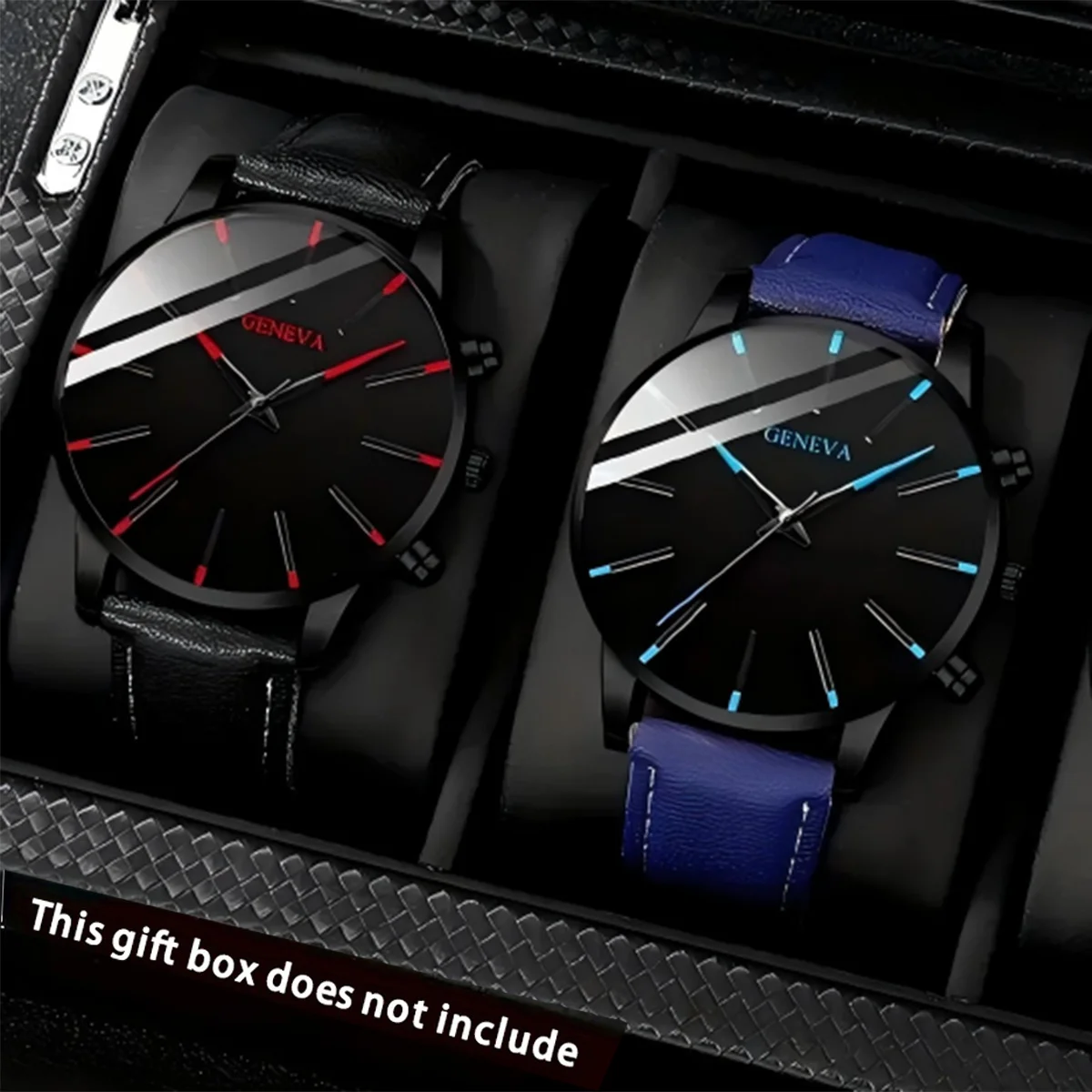 2PCS Men's Watches, Mens Quartz Business Watch Analog PU Leather Watch - Perfect Gift for Any Occasion, Men Gift